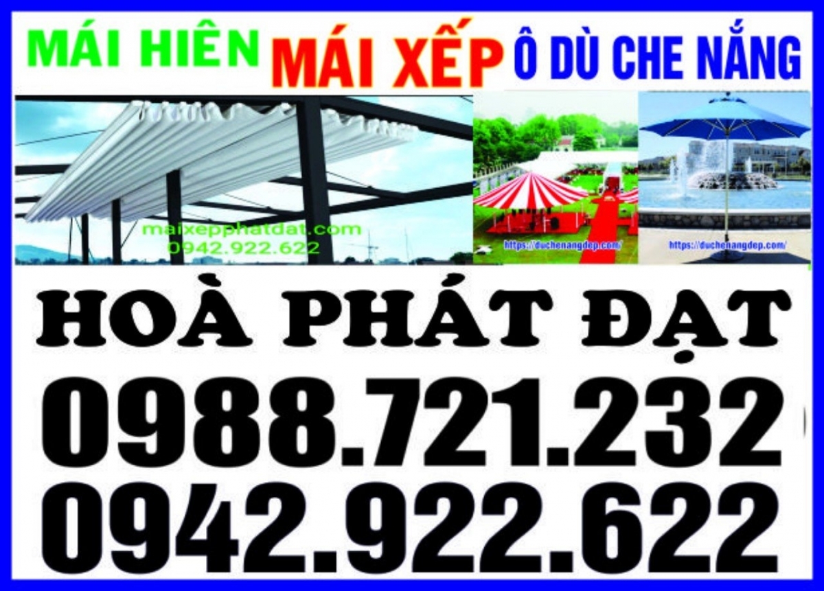 Bán Bạt Mái Che May Ép Bạt Mái Xếp Kéo Theo Yêu Cầu, Cung Cấp Linh Kiện Vật Tư Mái Hiên Di Động Tại An Giang