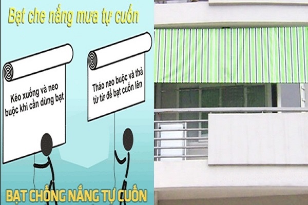 ảnh : mô tả cách sử dung bạt che nắng ngoài trời