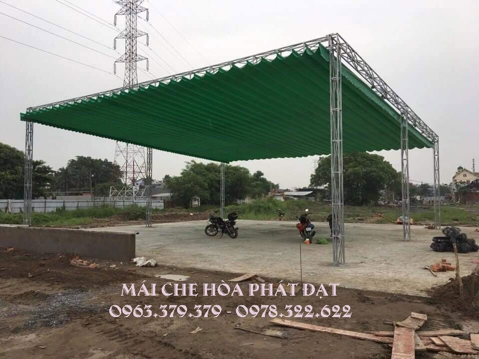 Báo giá mái xếp - mái che xếp - bạt kéo lượn sóng di động - lắp đặt mái xếp giá rẻ